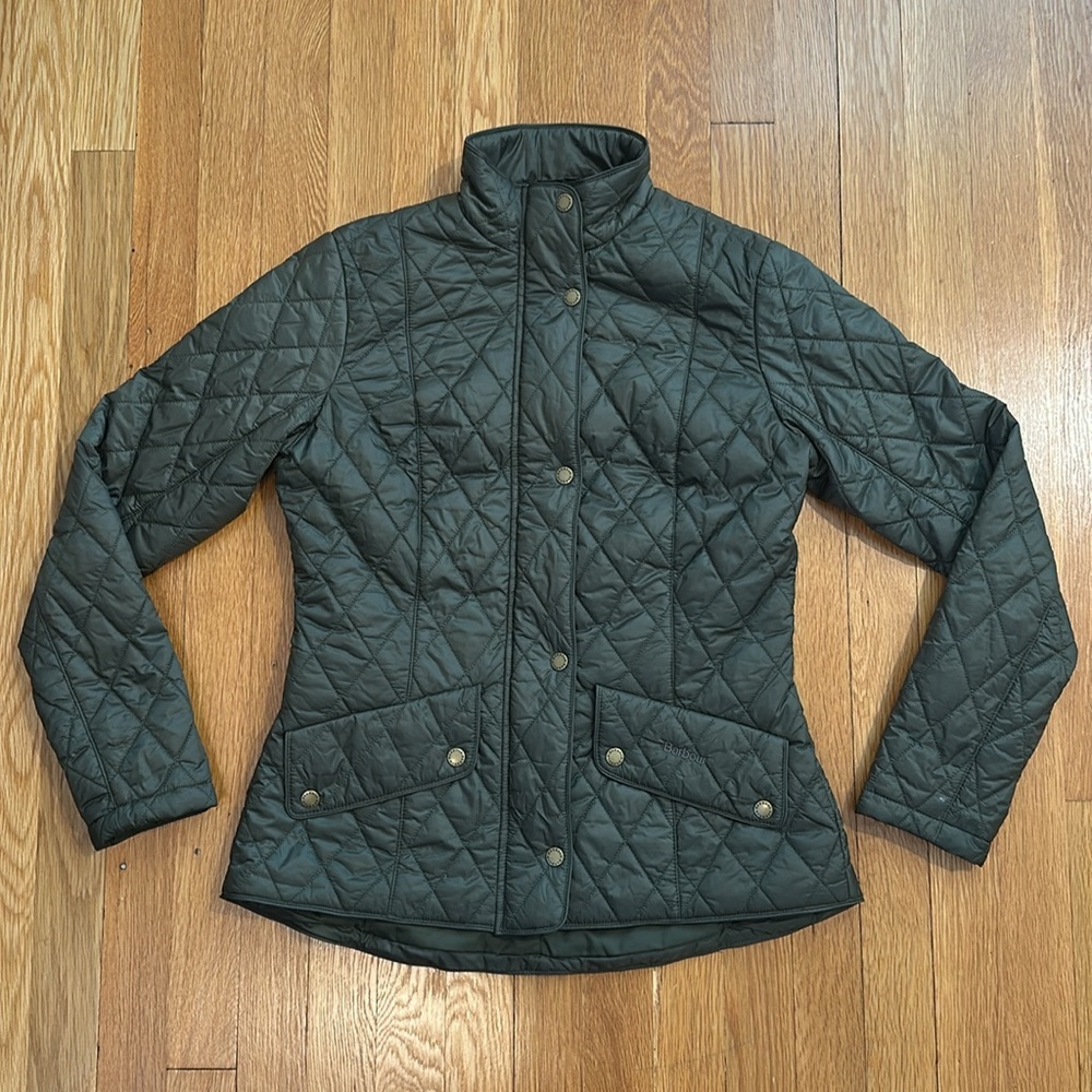 Barbour Flyweight Cavalry Quilted Jacket green Size 8